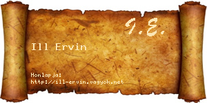 Ill Ervin névjegykártya