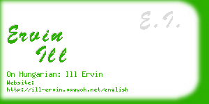 ervin ill business card